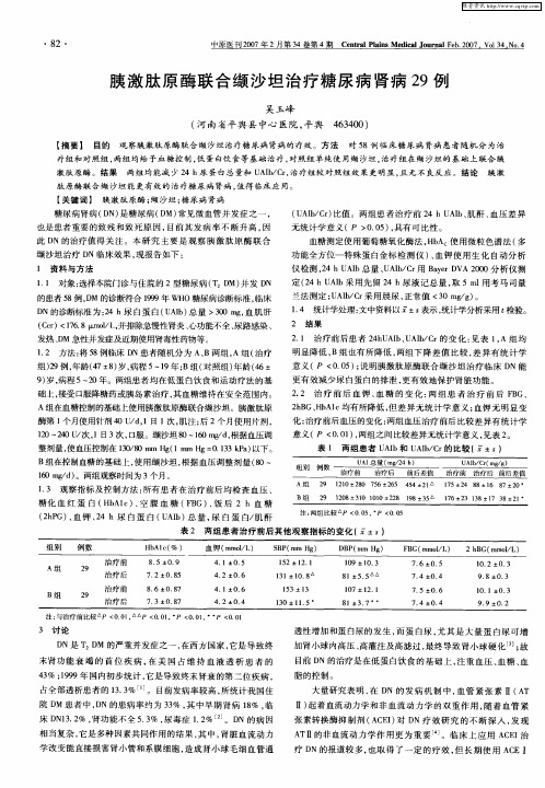 胰激肽原酶联合缬沙坦治疗糖尿病肾病29例