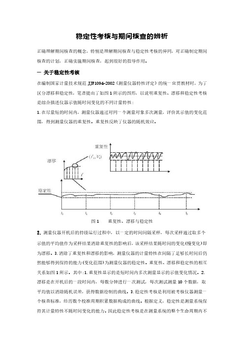 稳定性考核与期间核查的辨析