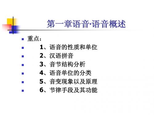 第一章语音·语音概述