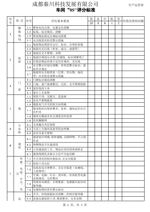 8S评分标准