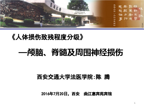 颅脑损伤人体损伤致残程度分级PPT课件