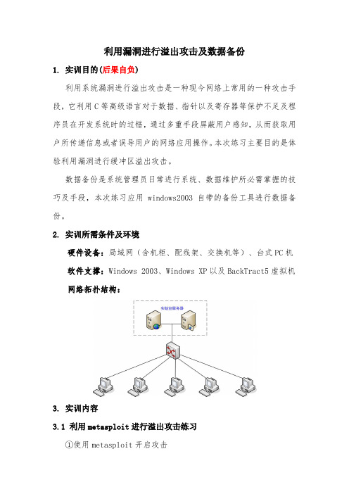 利用漏洞进行溢出攻击及数据备份