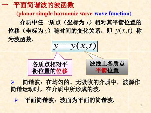 大学物理 平面简谐波的波函数ppt课件