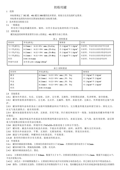 铁听罐标准