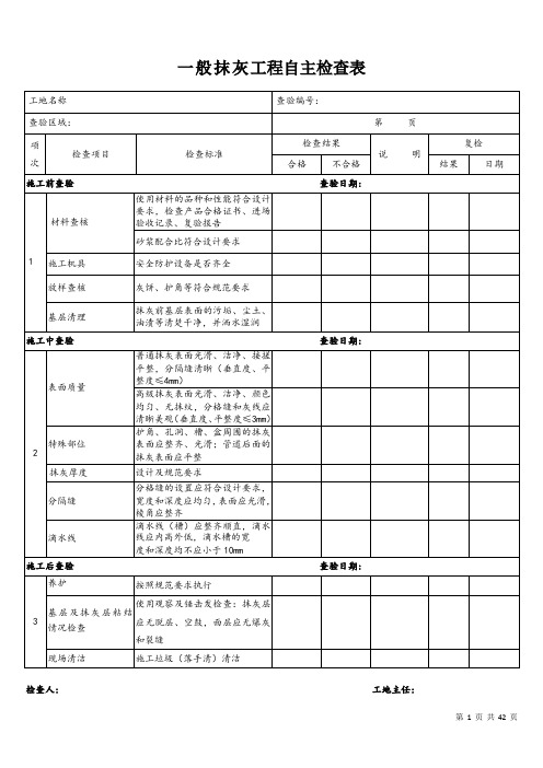 装饰工程自主检查表