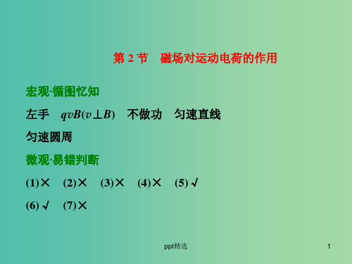高考物理第一轮复习 第八章 第2节 磁场对运动电荷的作用课件