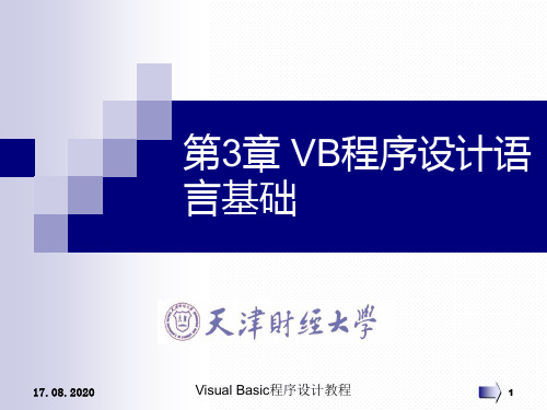 74第3章VB程序设计语言基础PPT课件