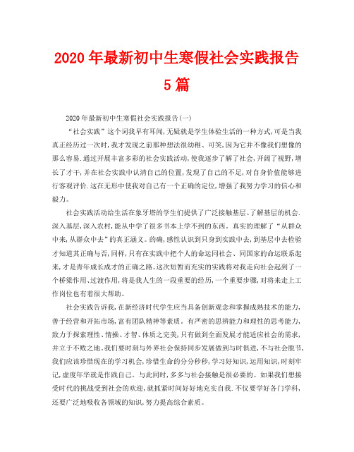 2020年最新初中生寒假社会实践报告5篇