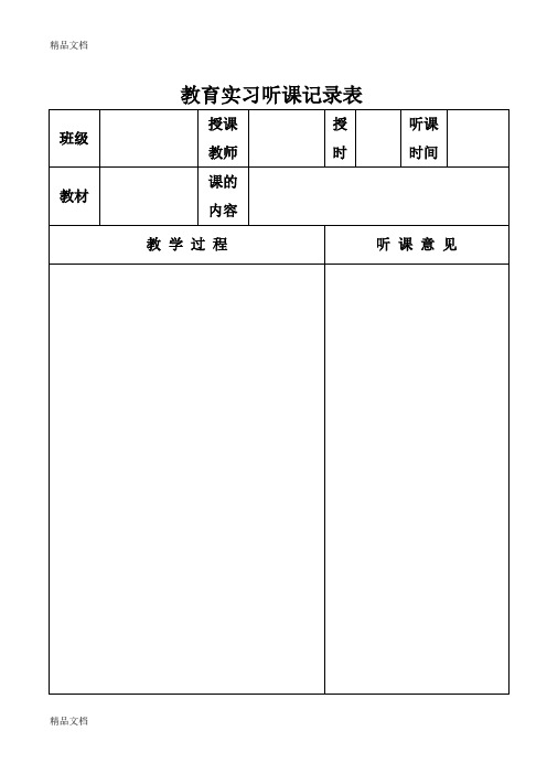 最新实习教师-听课记录表