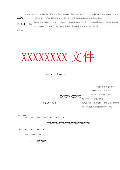 集团公司普通行政公文格式模板