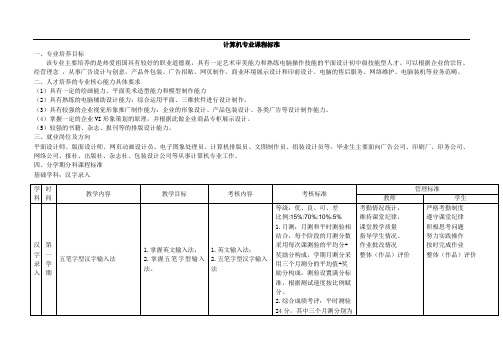 计算机专业课程标准