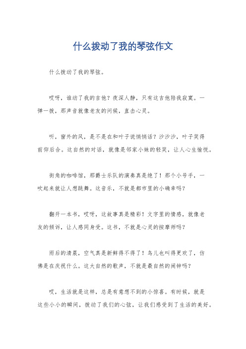 什么拨动了我的琴弦作文