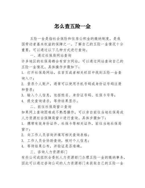 怎么查五险一金