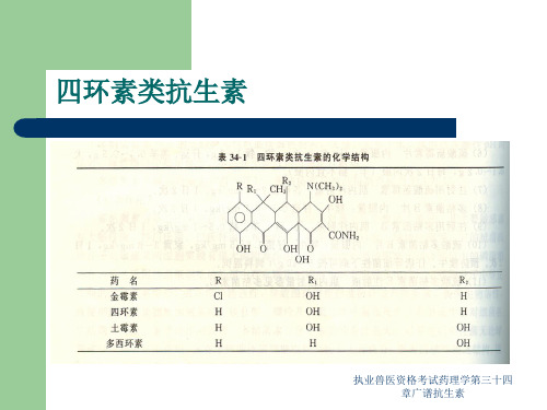 执业兽医资格考试药理学第三十四章广谱抗生素课件