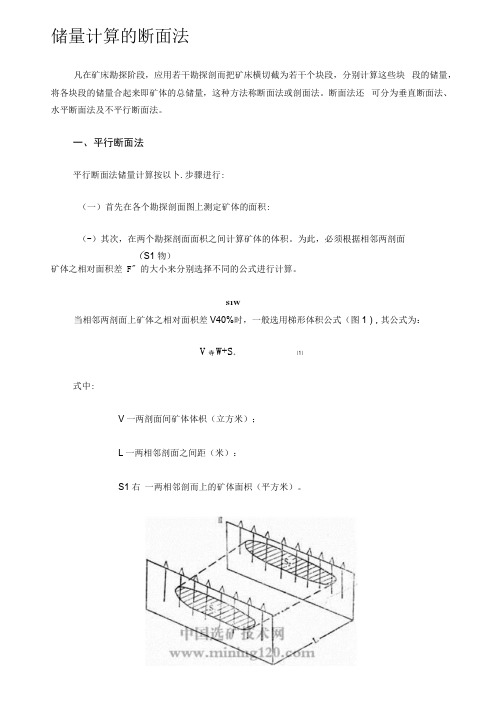 储量计算的断面法