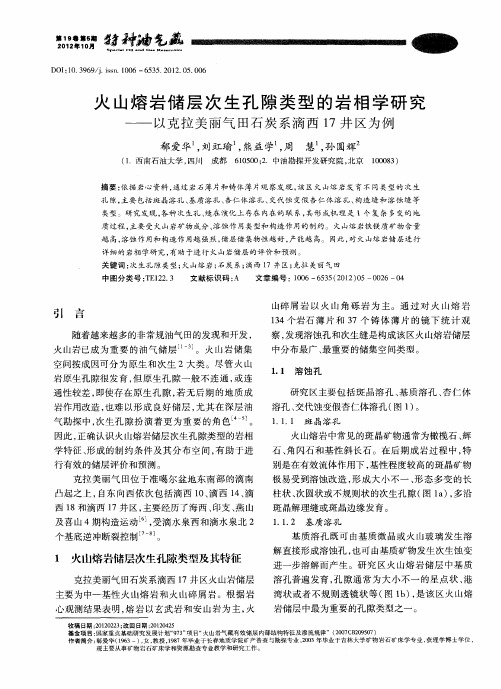 火山熔岩储层次生孔隙类型的岩相学研究——以克拉美丽气田石炭系滴西17井区为例