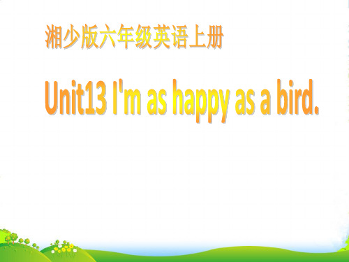 六年级英语上册 Unit 13（2）课件 湘少版