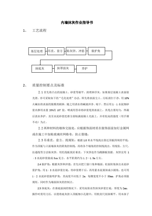 内墙抹灰作业指导书