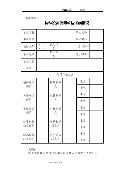 特种设备管理人员任命参考样板