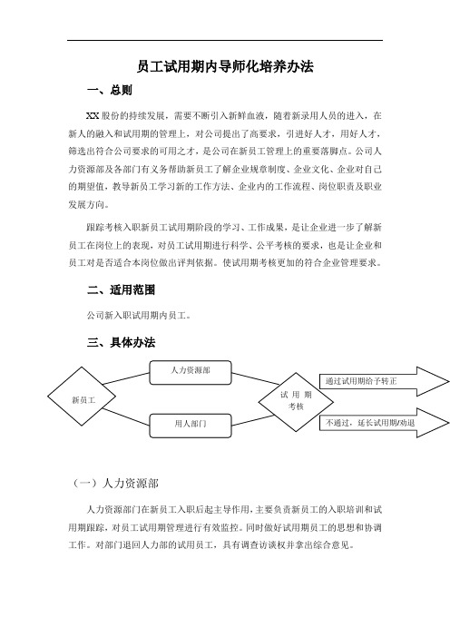 新员工入职导师化培养办法