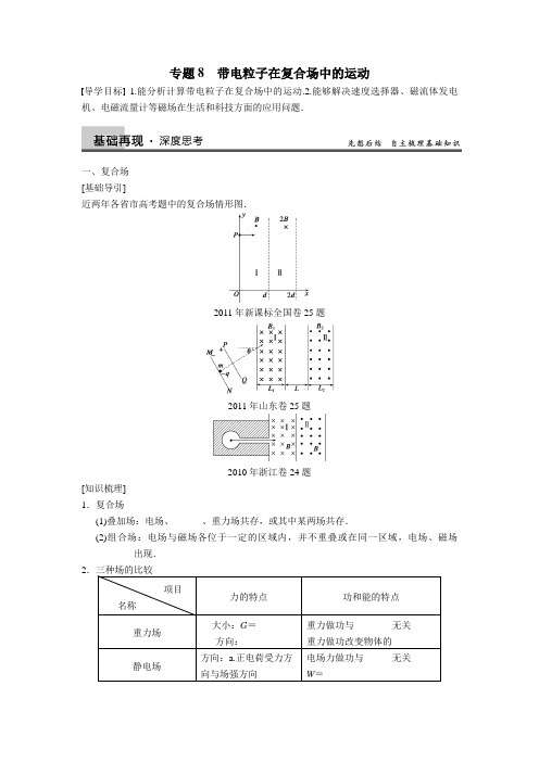 2013届高三物理一轮复习专题第八章磁场专题8带电粒子在复合场中的运动