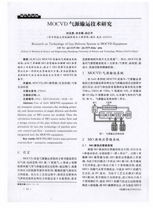 MOCVD气源输运技术研究