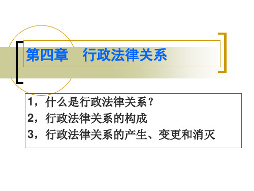 (4)行政法律关系