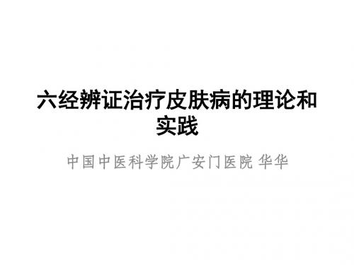 六经辨证治疗皮肤病理论和实践j进修-PPT文档资料