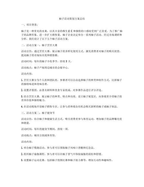 柚子活动策划方案总结