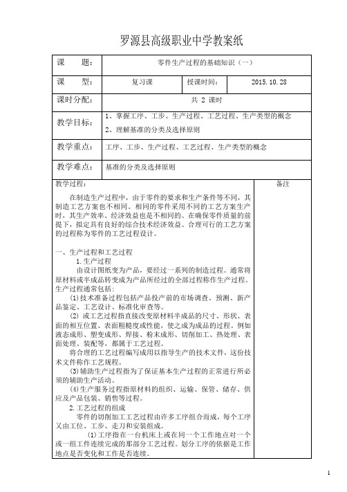 零件生产过程的基础知识(一)