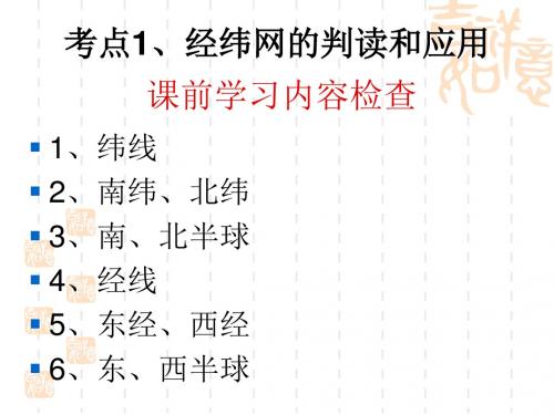 人教高中地理第一章1、经纬网的判读和应用(共38张PPT)