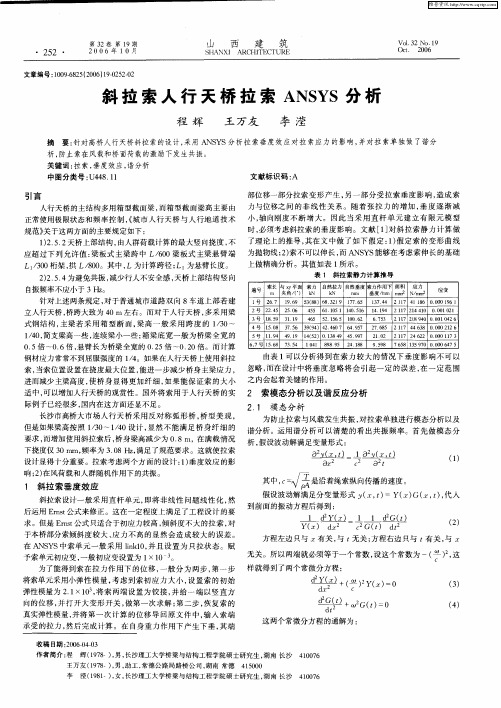 斜拉索人行天桥拉索ANSYS分析