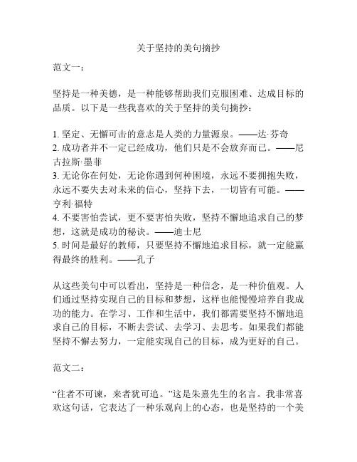 关于坚持的美句摘抄