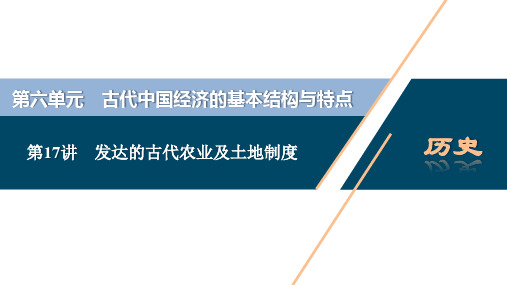 2021版江苏高考选考历史一轮复习课件：第17讲 发达的古代农业及土地制度