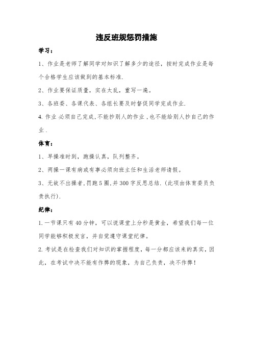 班级惩罚措施