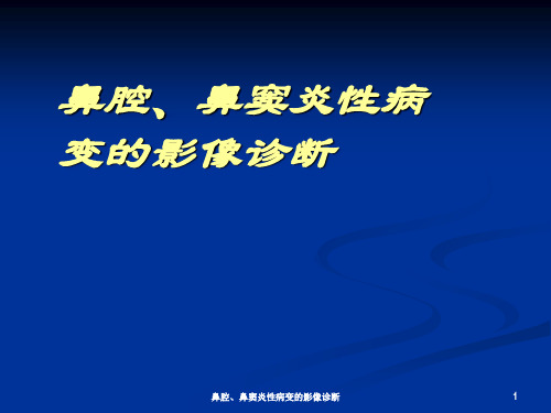 鼻腔、鼻窦炎性病变的影像诊断课件