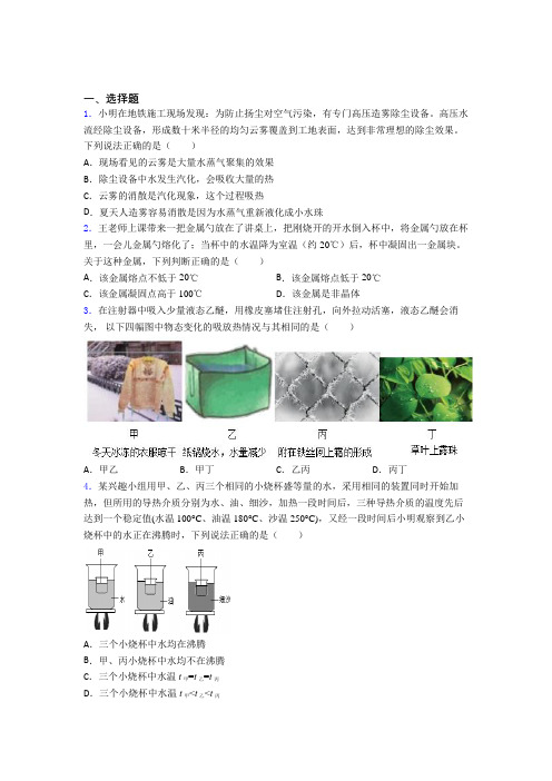 邵阳市初中物理八年级上册期中检测卷(答案解析)