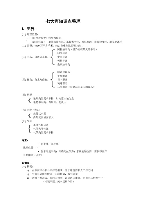 高考七大洲知识点整理