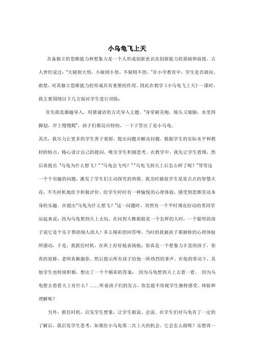 小乌龟飞上天反思
