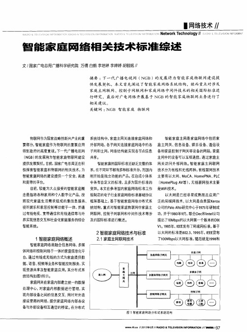 智能家庭网络相关技术标准综述