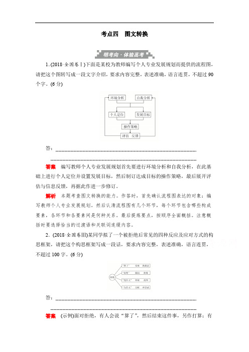 2020届高考语文一轮(新课标通用)训练检测：第一部分语言文字运用 考点四 图文转换 Word版含解析