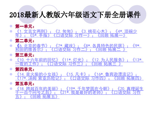 2018最新人教版六年级语文下册全册课件【带总目录】