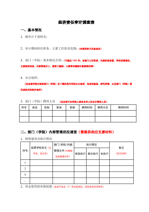 经济责任审计调查表