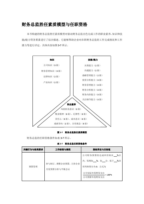 财务总监胜任素质模型与任职资格