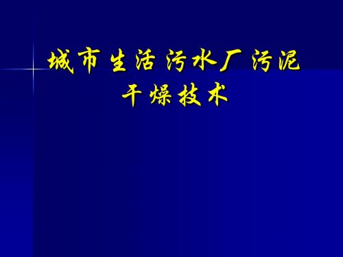 污泥干化