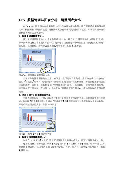 Excel数据管理与图表分析  调整图表大小