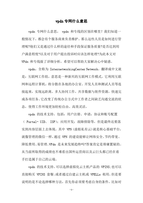 vpdn专网什么意思