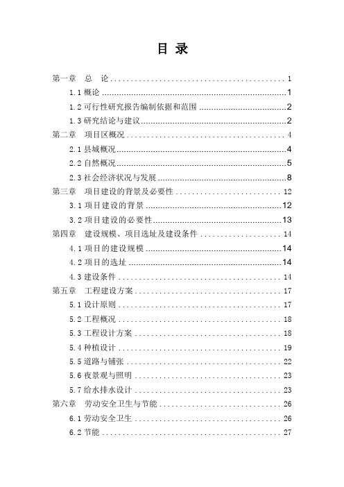 镇政府门前广场景观工程建设项目可行性研究报告