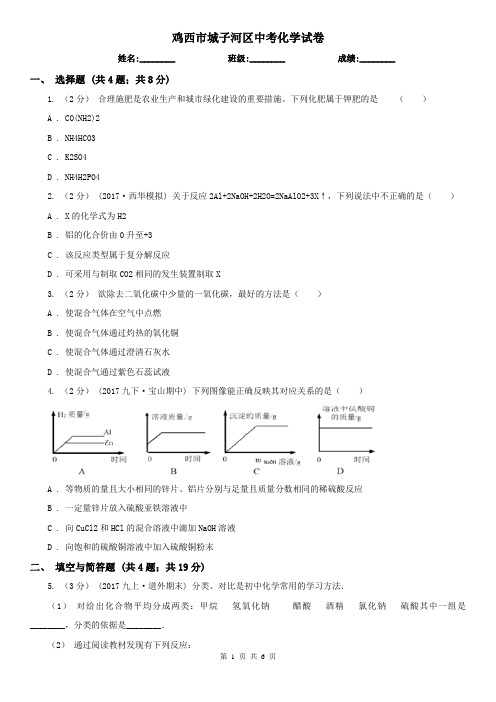 鸡西市城子河区中考化学试卷