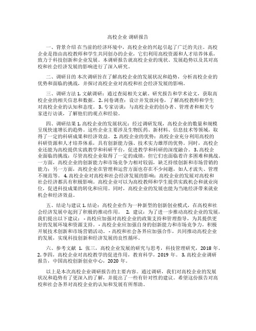 高校企业 调研报告